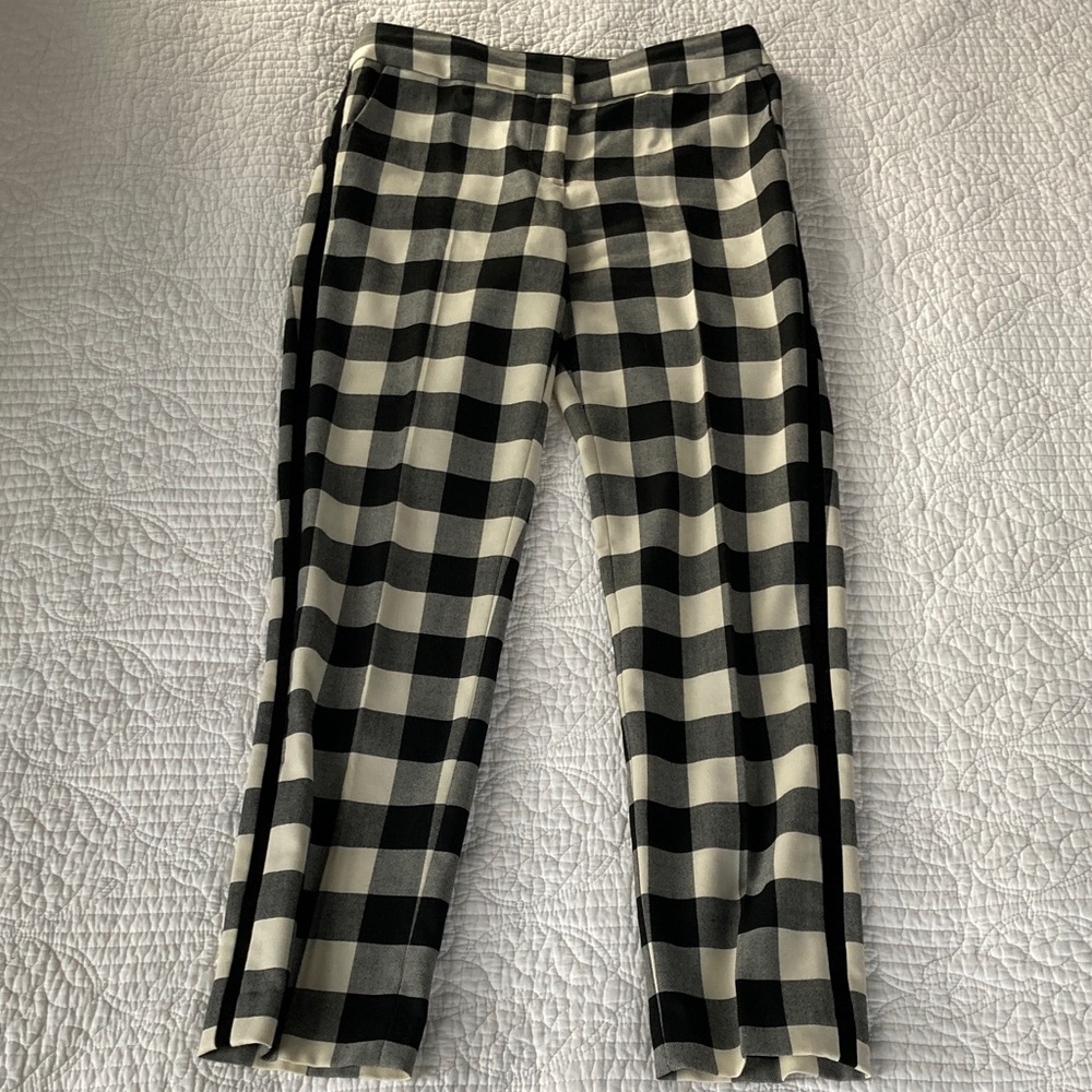 Talbots Wool-blend Black and White Hampshire Ankle Pants with Velvet Piping, 2